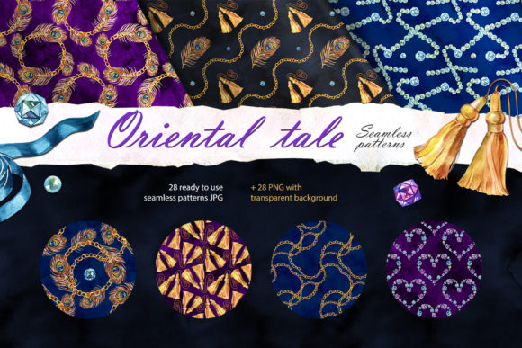 Arabian Fairy Tale Digital Paper Pack with Patterns