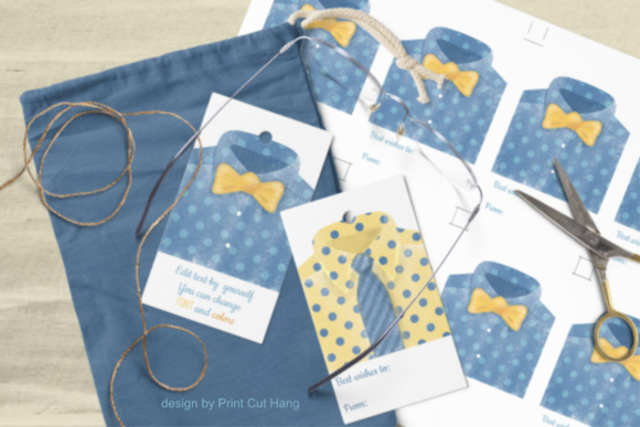 Father's Day Tags Templates Man Shirts