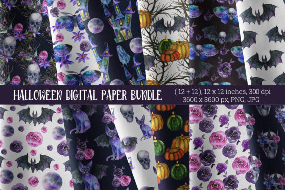 Halloween Seamless Pattern. Skulls