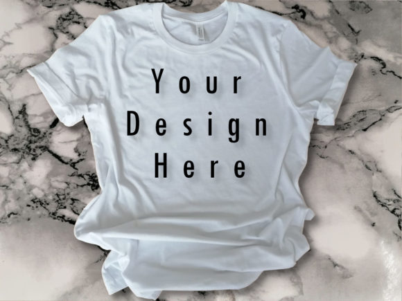 Mock Up White Bella Canvas T-shirt for Small Business Branding