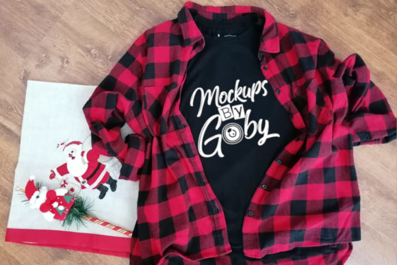 Mockups Black Tshirt, Buffalo Plaid T-Shirts