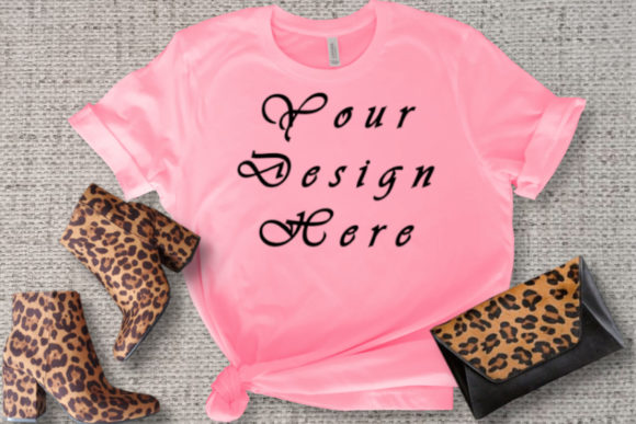 Mockups Pink T-shirt, Woman Mock Up for T-Shirts