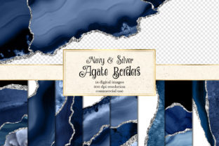 Navy and Silver Agate Borders Textures