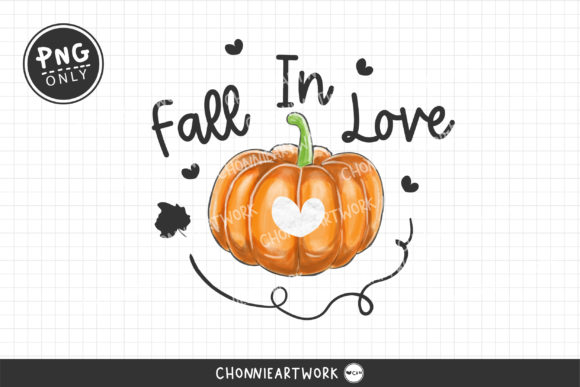 Painted Fall in Love and Pumpkin Print Templates