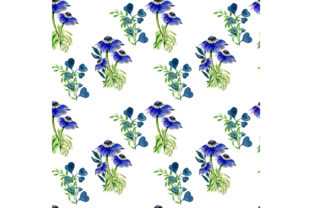 Seamless Pattern with Anemones and Patterns