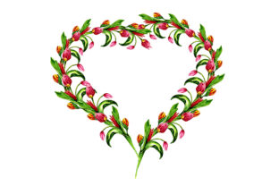 Spring Heart with Flowers Textures