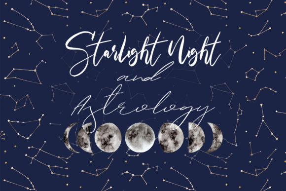 Starlight Night and Astrology Cliparts Crafts