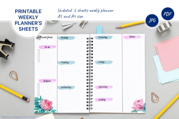 Undated Weekly Planner Sheets and Print Templates
