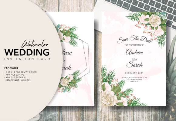 Watercolor Wedding Invitation Card