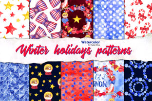 Winter Holidays Seamless Patterns